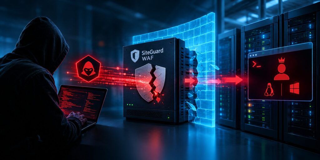SiteGuard WAF vulnerability exploited by a hacker to breach the firewall and gain root access on Linux and Windows servers